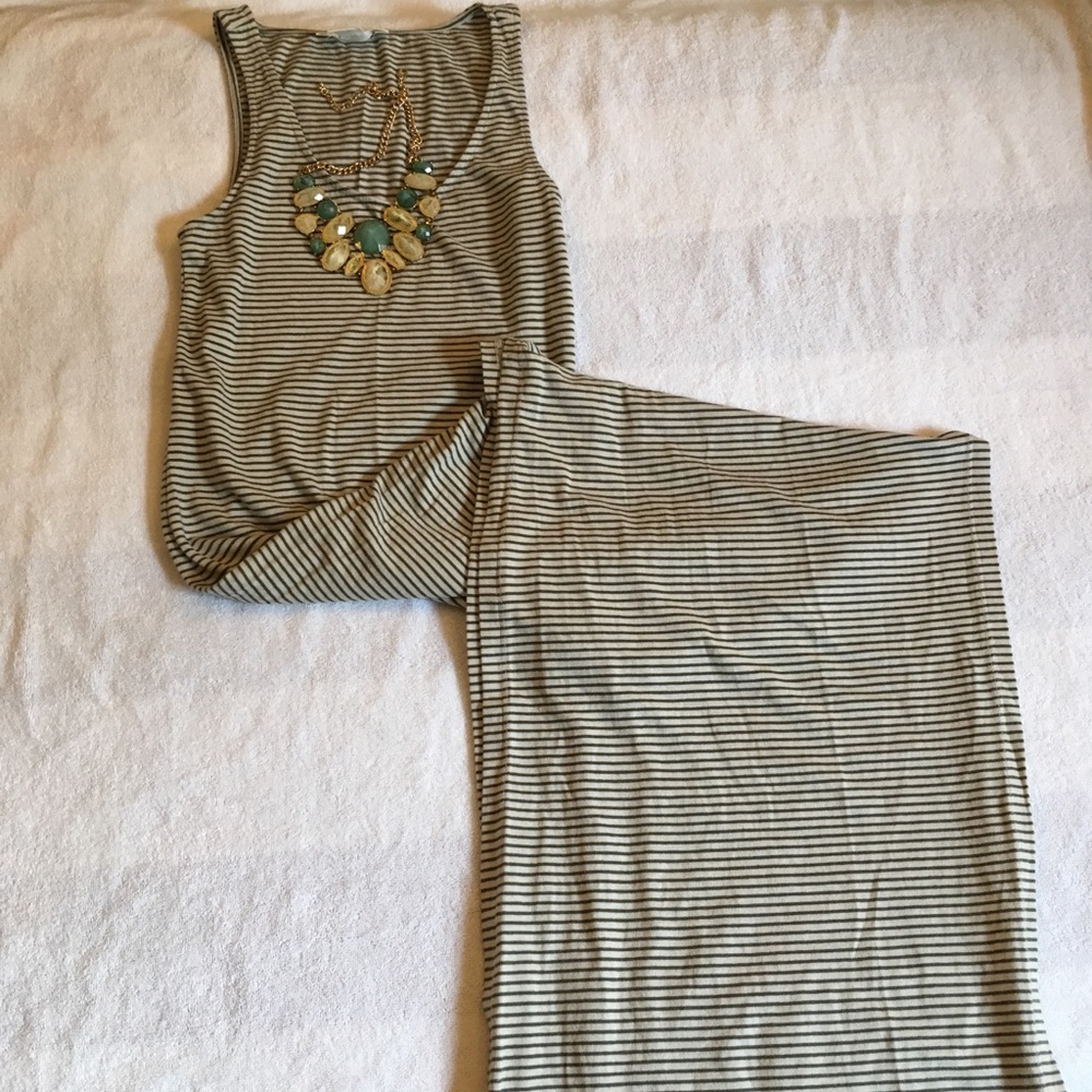 Forever 21 - maxi dress - green & white striped